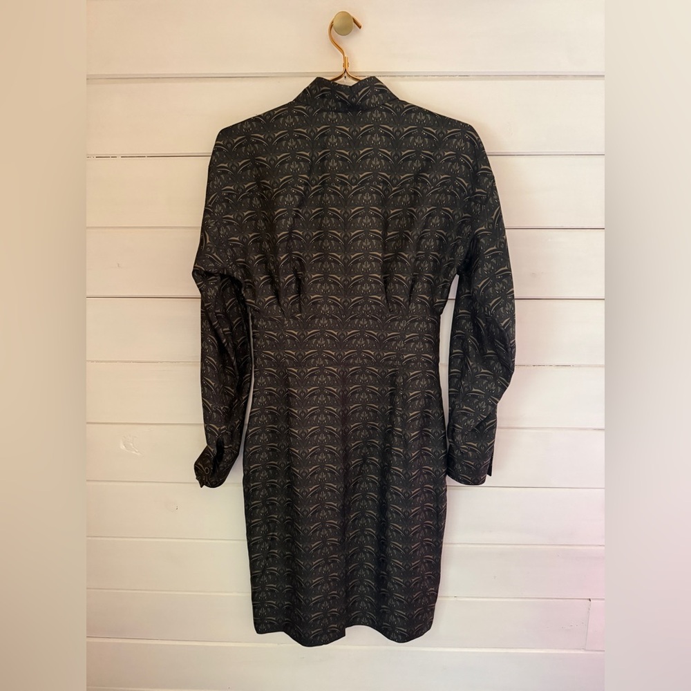 NWT MAX MARA Panfilo Print Long Sleeve Silk Twill Shirtdress Sz US 2 $1590 - Picture 7 of 9